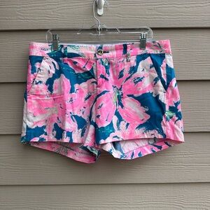 Lilly Pulitzer The Callahan 5” Inseam Shorts Size 12 Resortwear Pink/ Blue B11